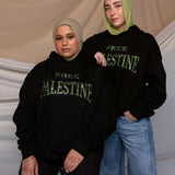 free Palestine green rhinestone hoodie