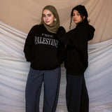 free Palestine black rhinestone hoodie