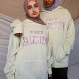 free Palestine pink rhinestone hoodie