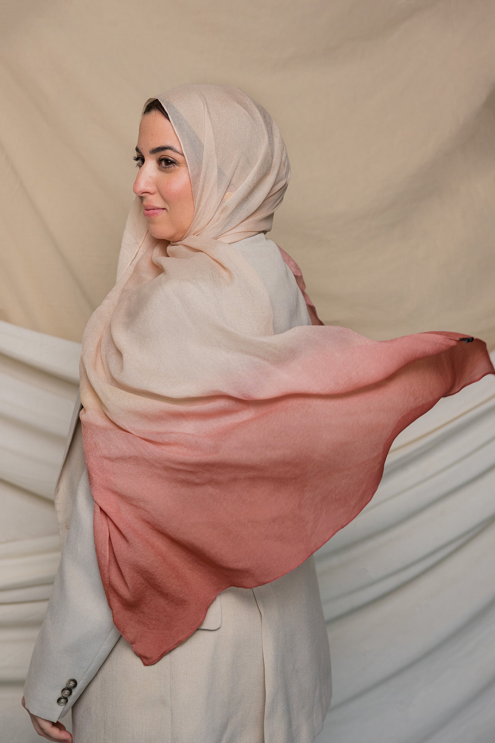 ombre blush silk chiffon