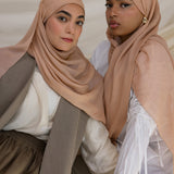 warm taupe silk chiffon