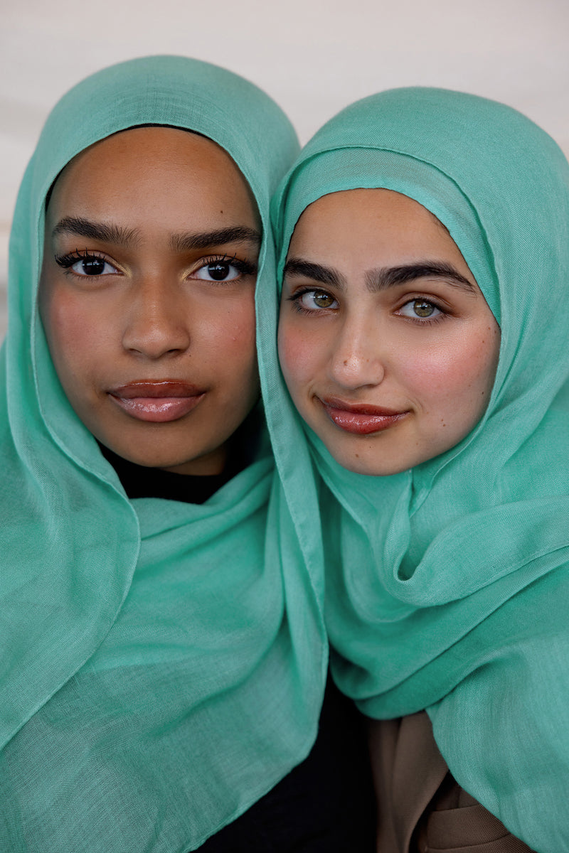 Fairuz Blue VELA hijabs crafted for comfort and versatility, with a smooth, breezy texture