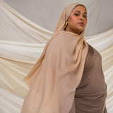 warm taupe silk chiffon