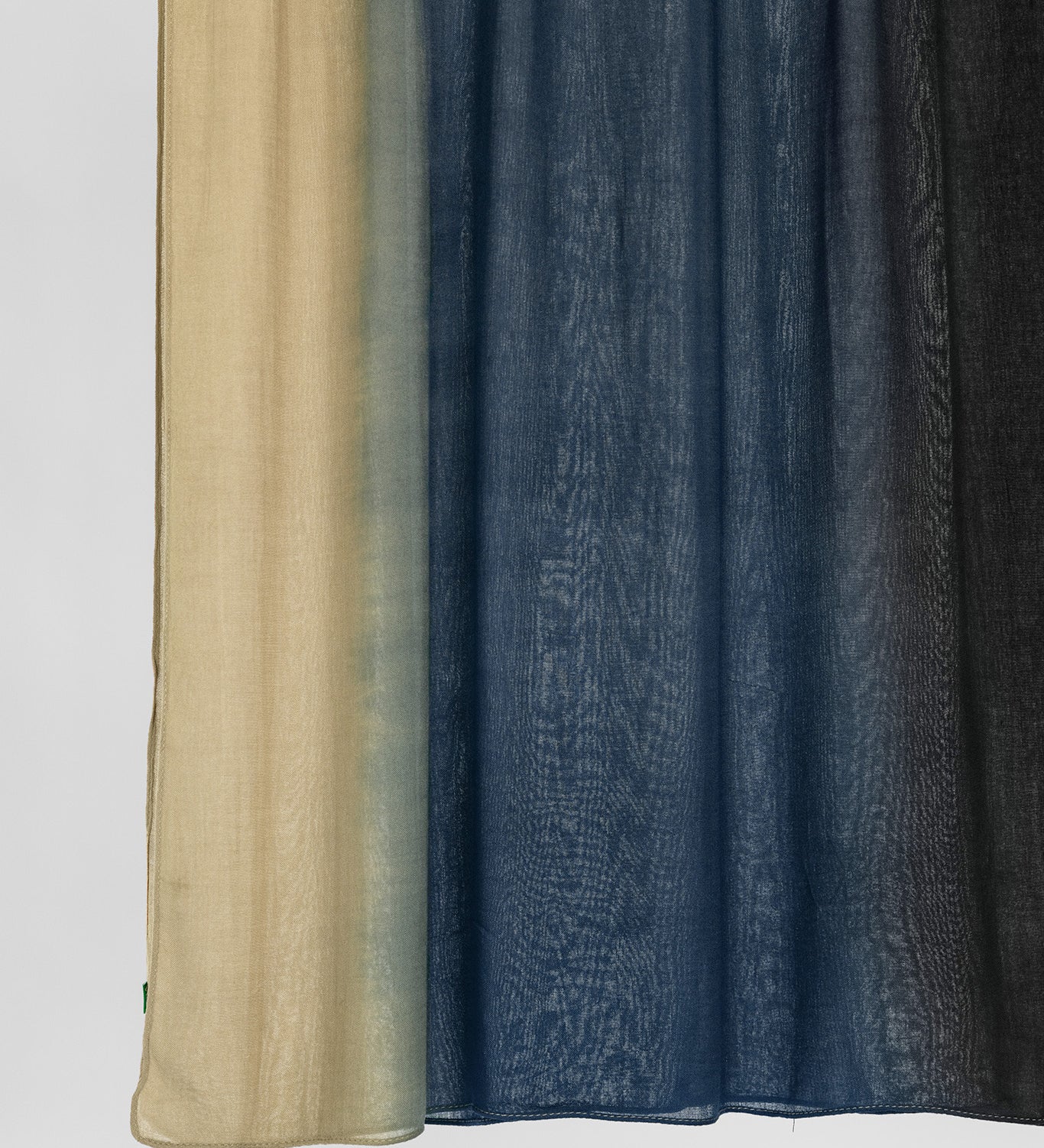 ombre blue fabric swatch on a white background