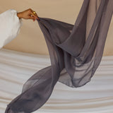 charcoal gray crinkle chiffon