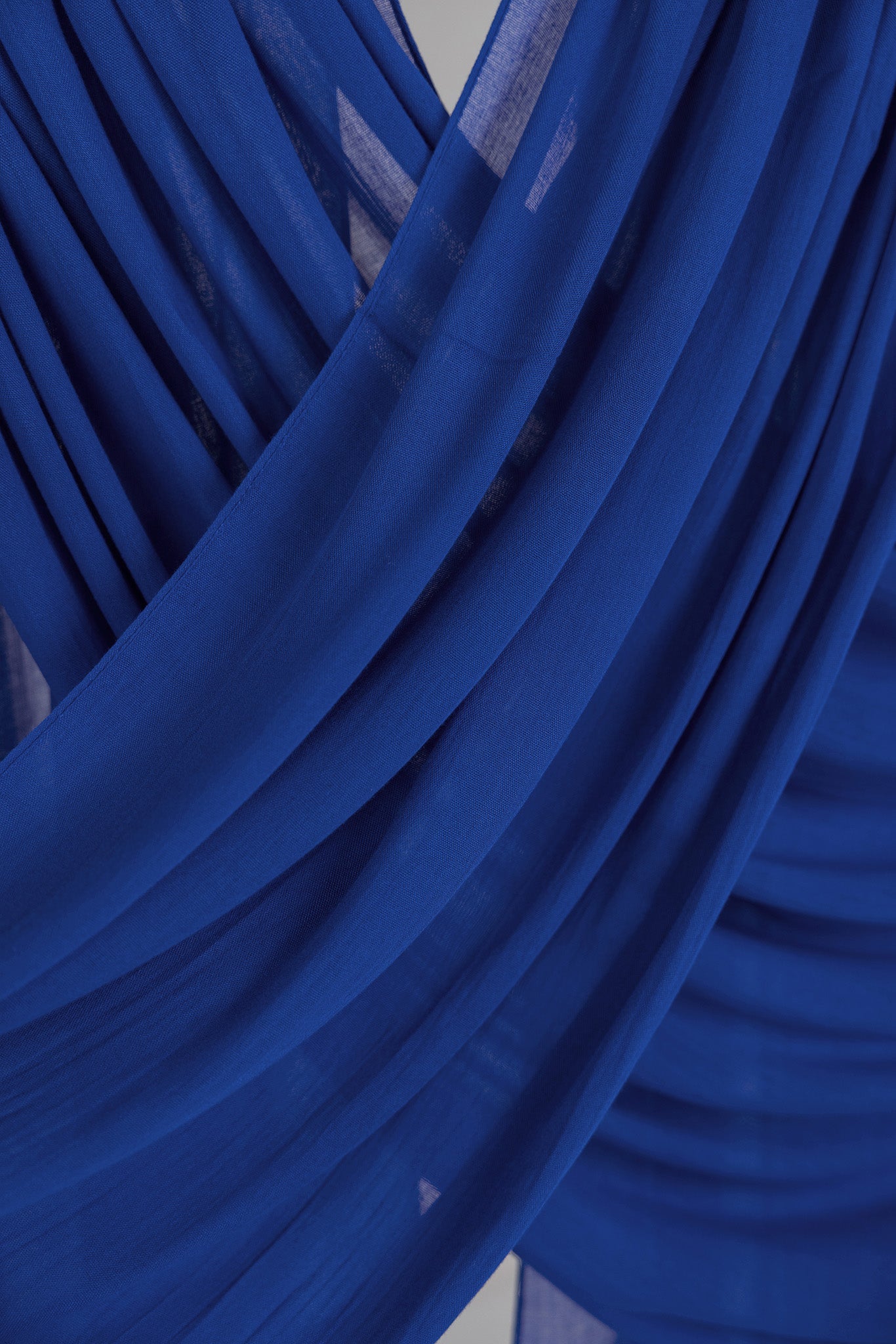 Product shot of Spirulina Blue that shows the color and draping ability of the fabric. 