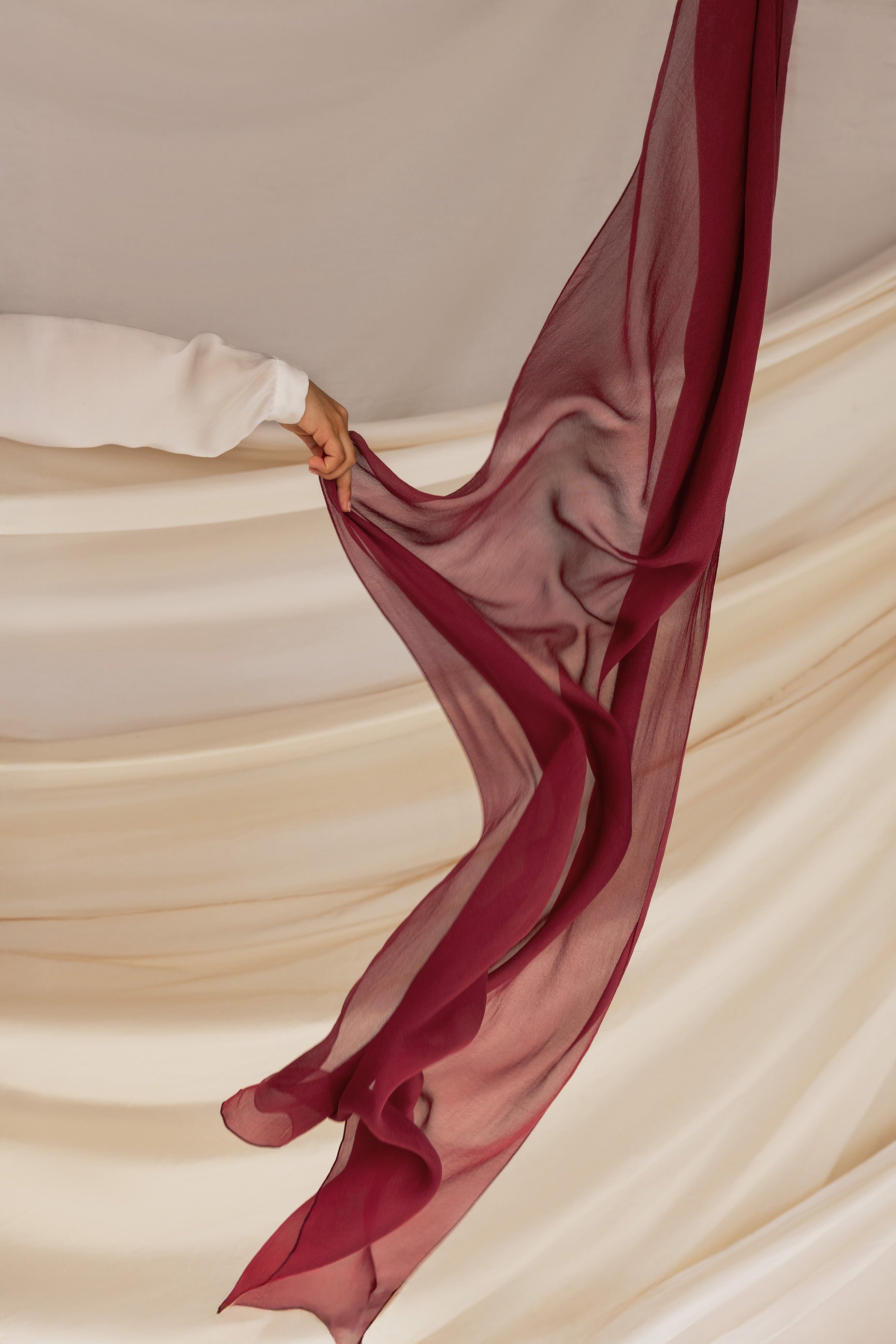 Tibetan Red Silk Chiffon - Image 4