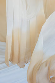 ombre gold silk chiffon