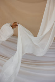 swan white crinkle chiffon