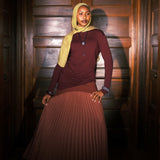 Pleated Drop Waist Skirt Rouge