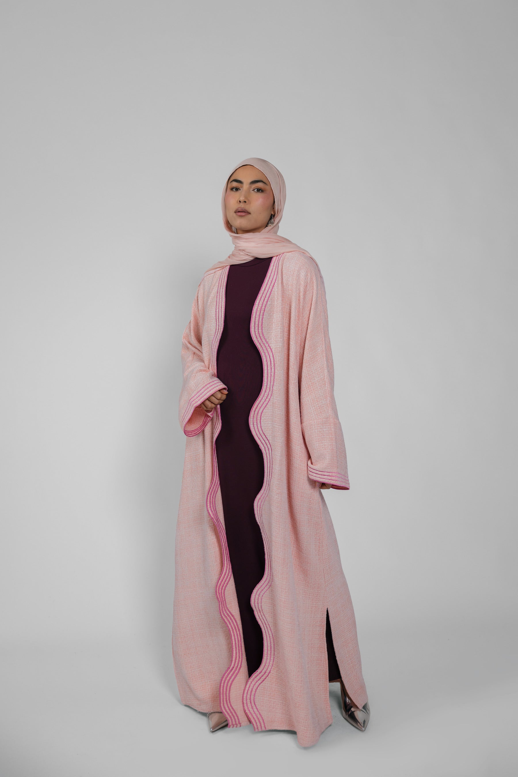 abaya dress pink Pink Abaya Modern and casual pastel Pink color abaya, comes with hijab. Abayas from Passionista Boutique at Boksha