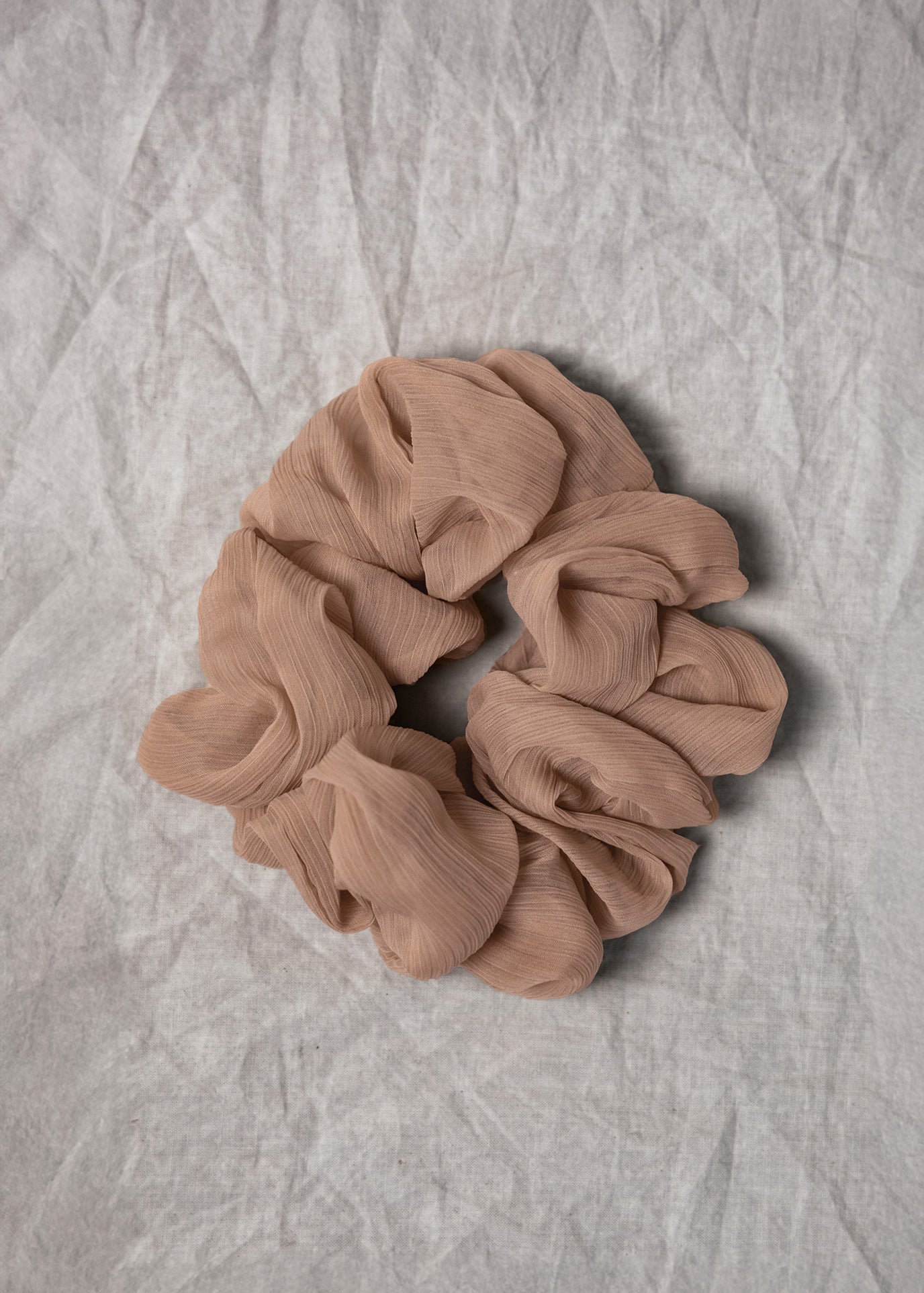 100% up-cycled crinkle chiffon scrunchie