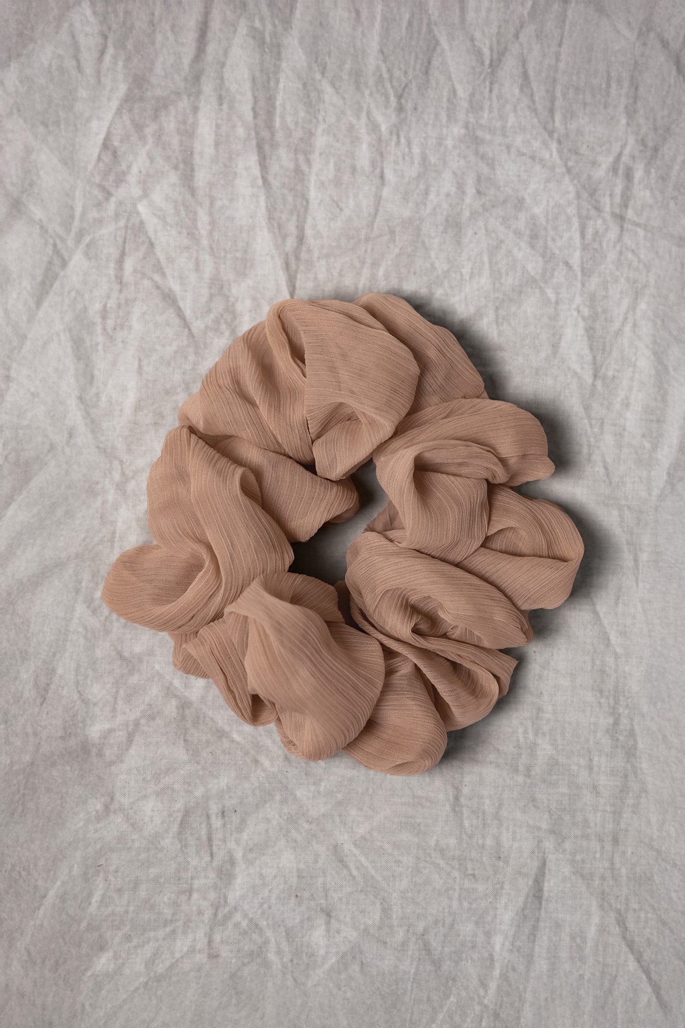 100% up-cycled crinkle chiffon scrunchie