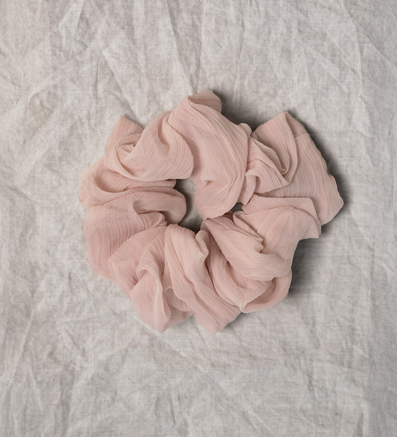 100% up-cycled crinkle chiffon scrunchie