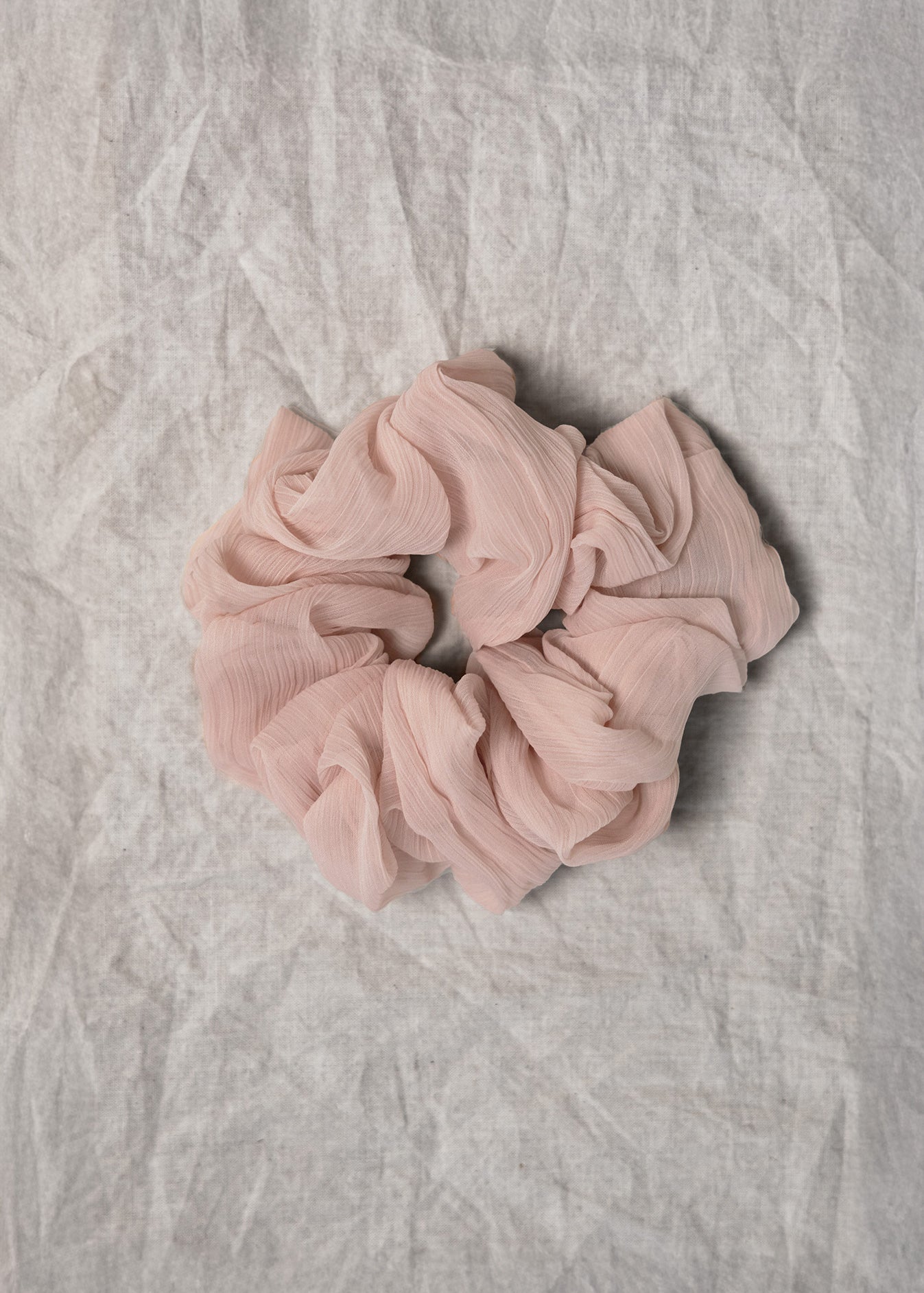 100% up-cycled crinkle chiffon scrunchie