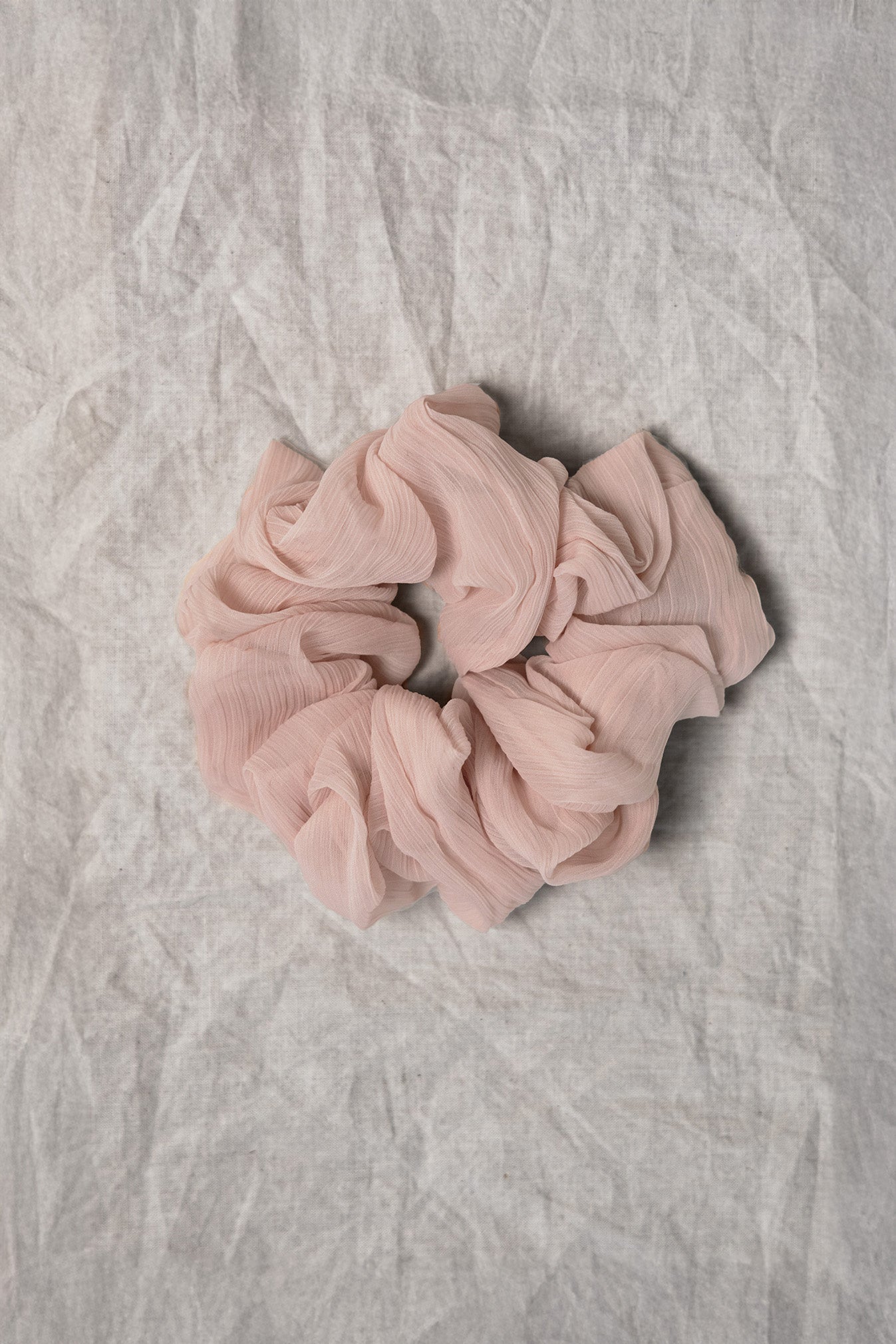 100% up-cycled crinkle chiffon scrunchie