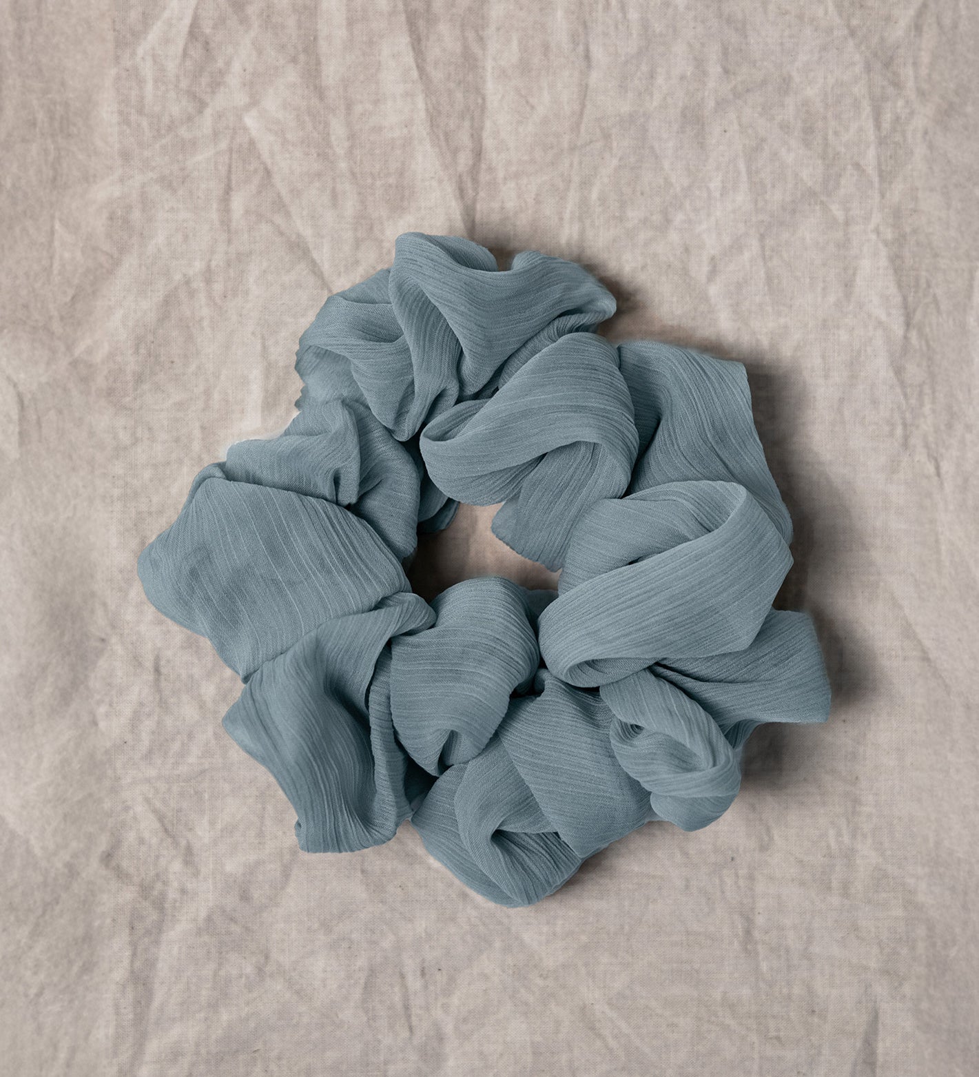 100% up-cycled crinkle chiffon scrunchie