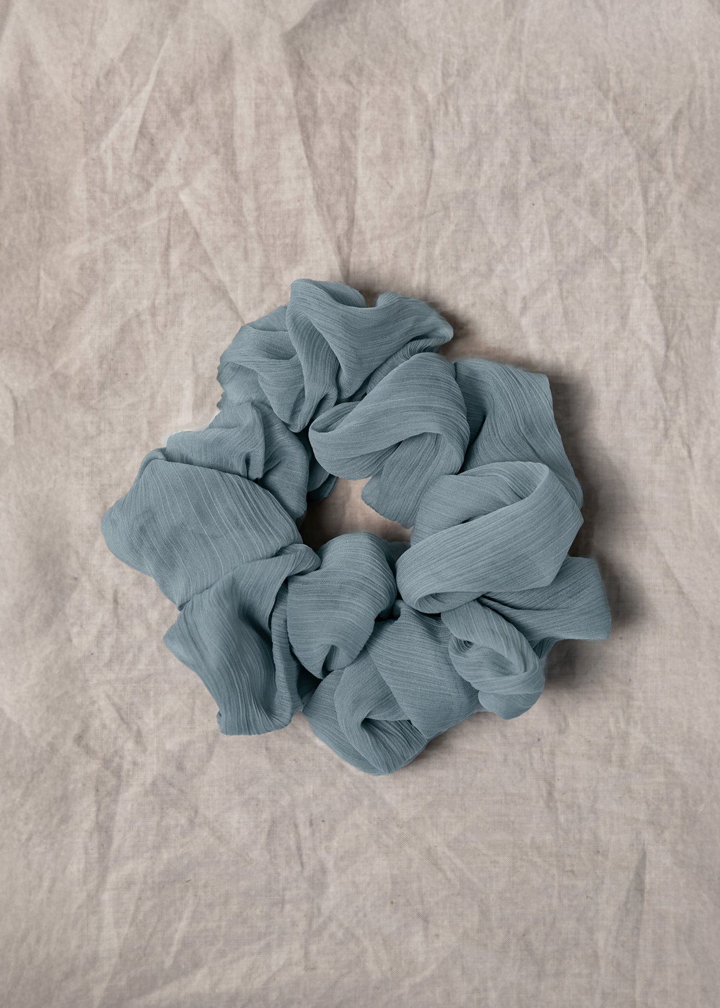 100% up-cycled crinkle chiffon scrunchie