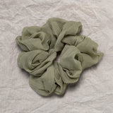 100% up-cycled crinkle chiffon scrunchie