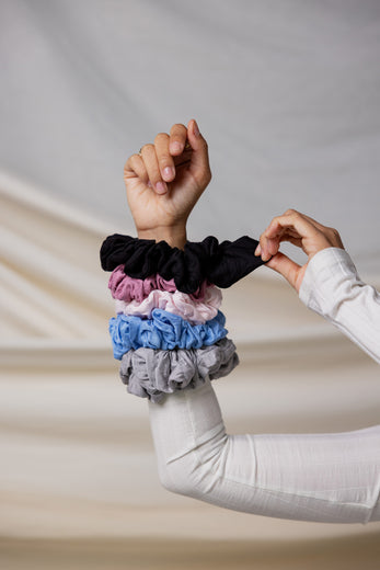 100% up-cycled jersey lite scrunchie