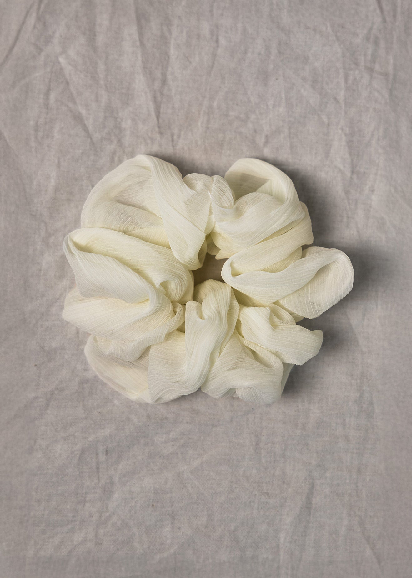 100% up-cycled crinkle chiffon scrunchie