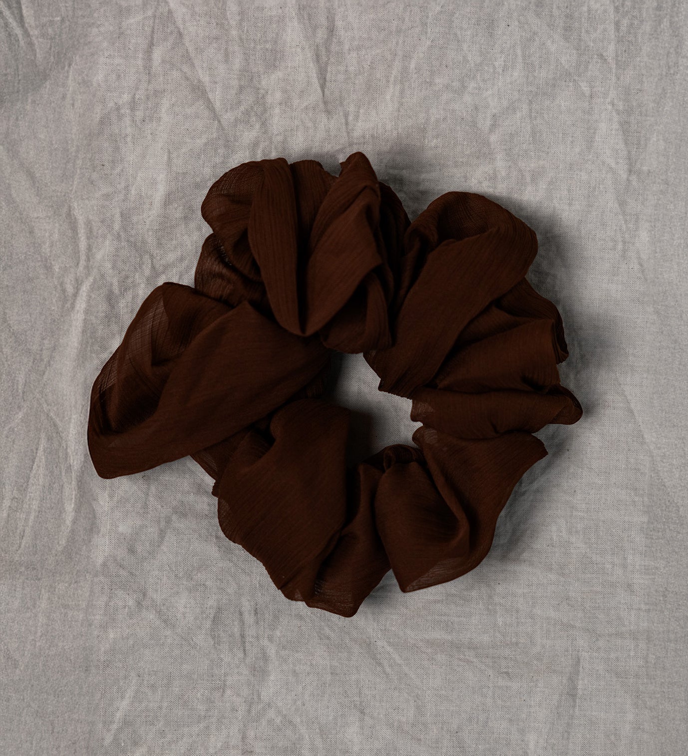 100% up-cycled crinkle chiffon scrunchie