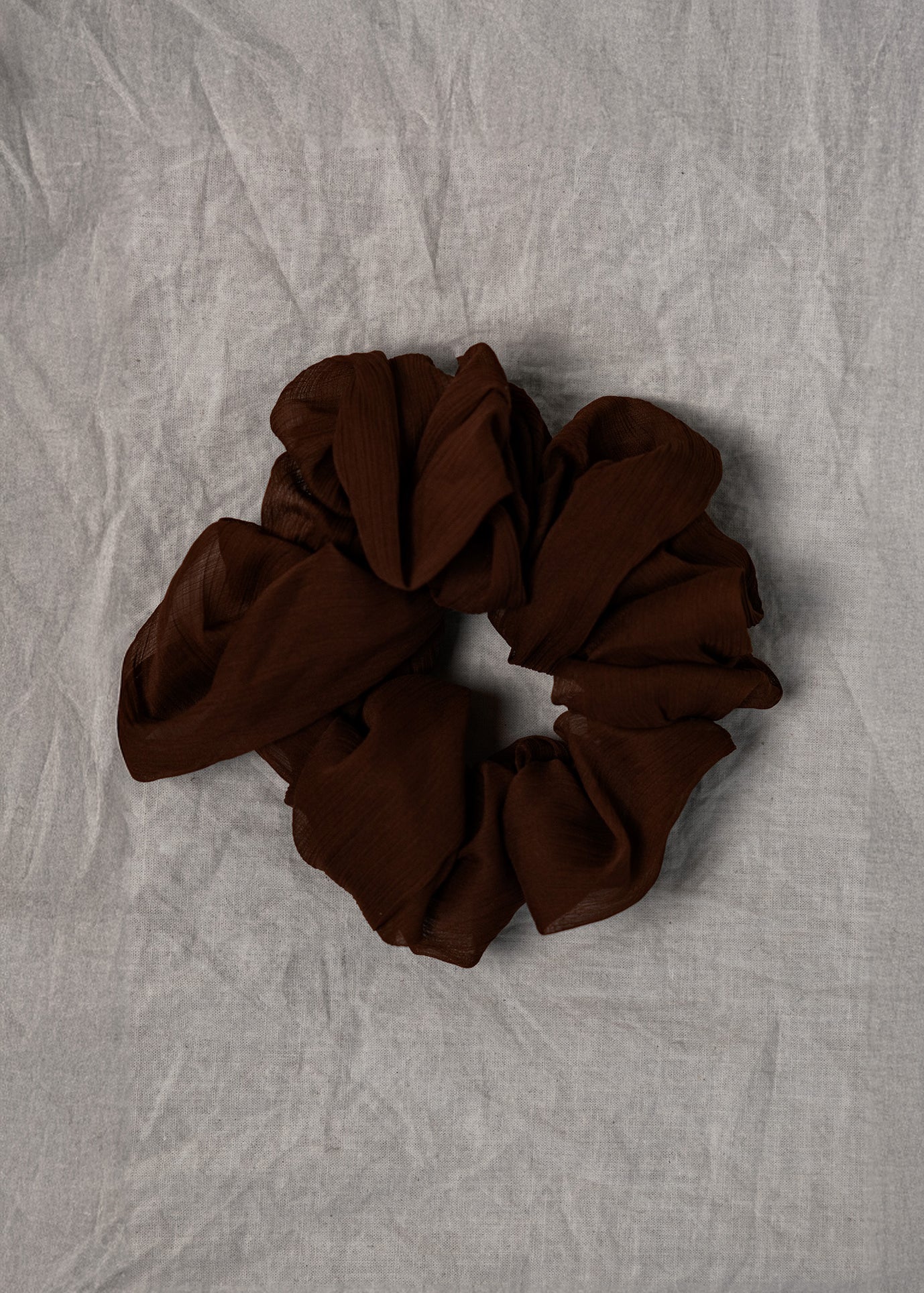 100% up-cycled crinkle chiffon scrunchie