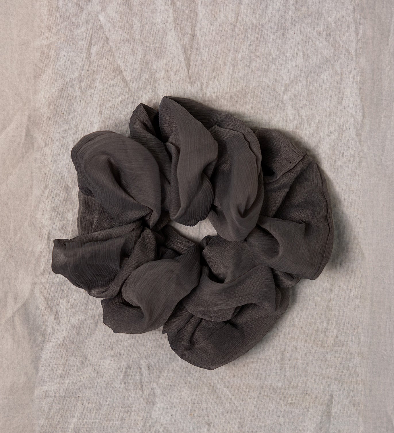 100% up-cycled crinkle chiffon scrunchie