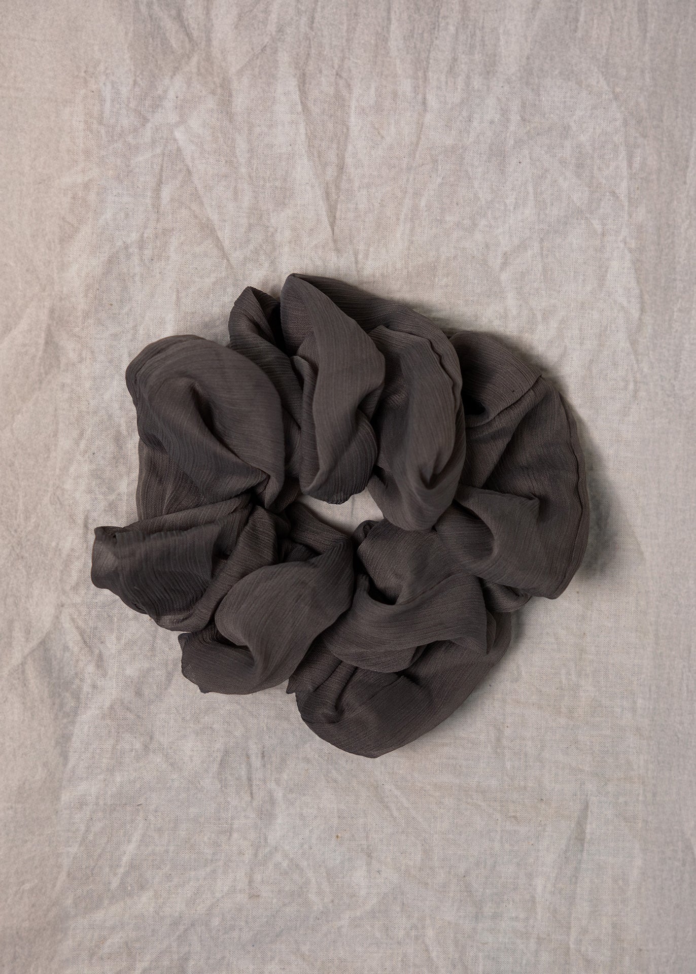 100% up-cycled crinkle chiffon scrunchie