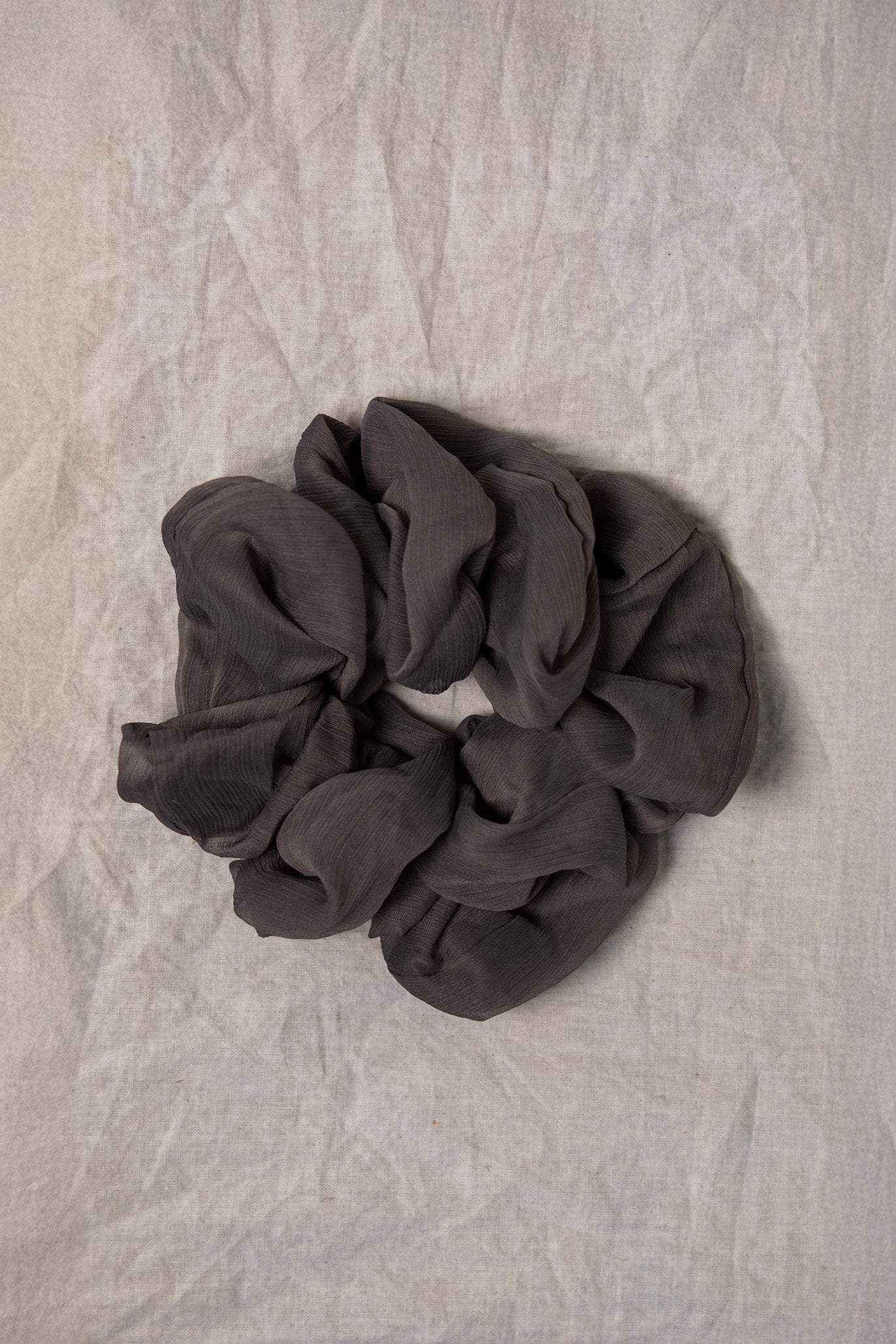 100% up-cycled crinkle chiffon scrunchie