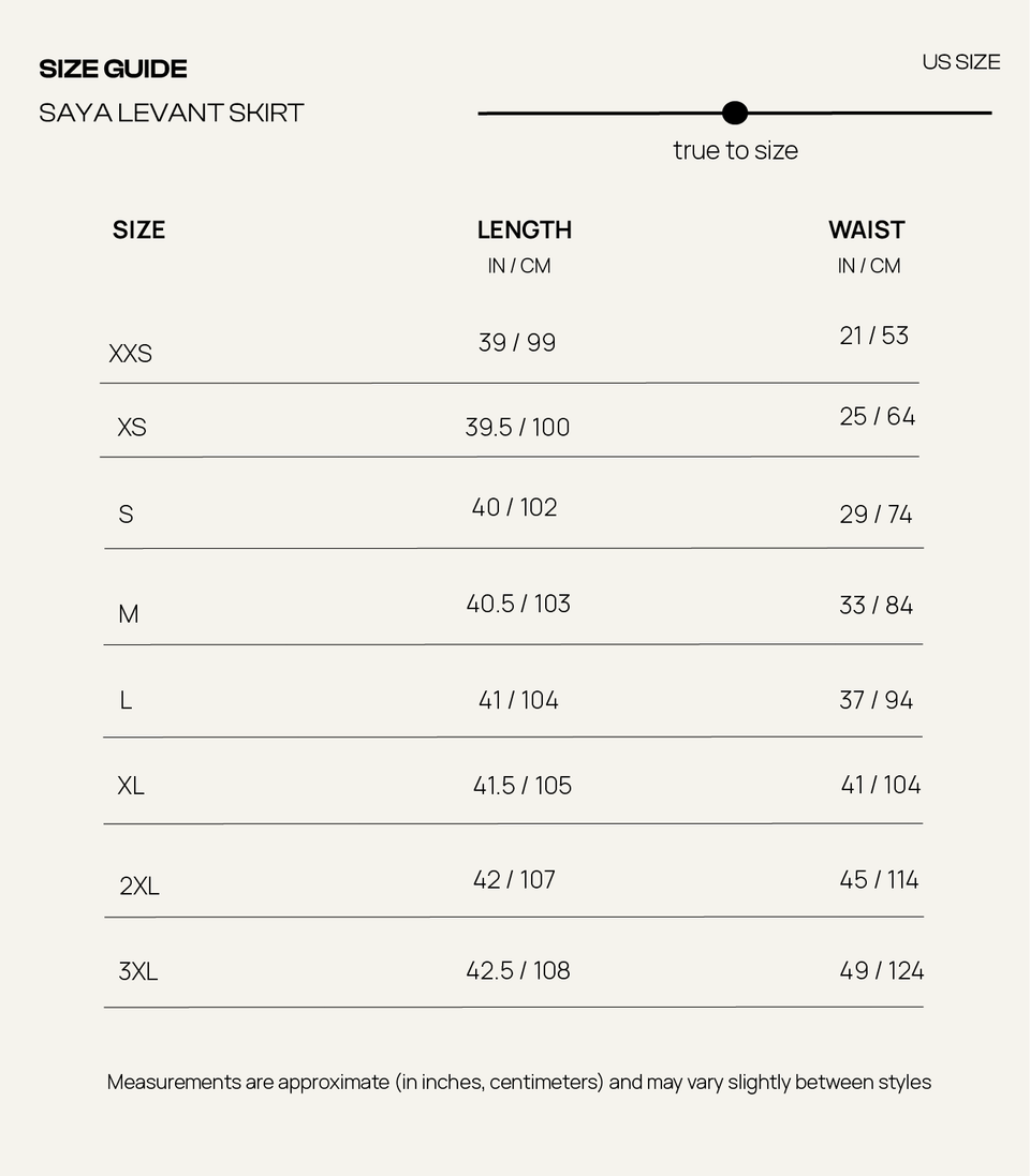 Size chart