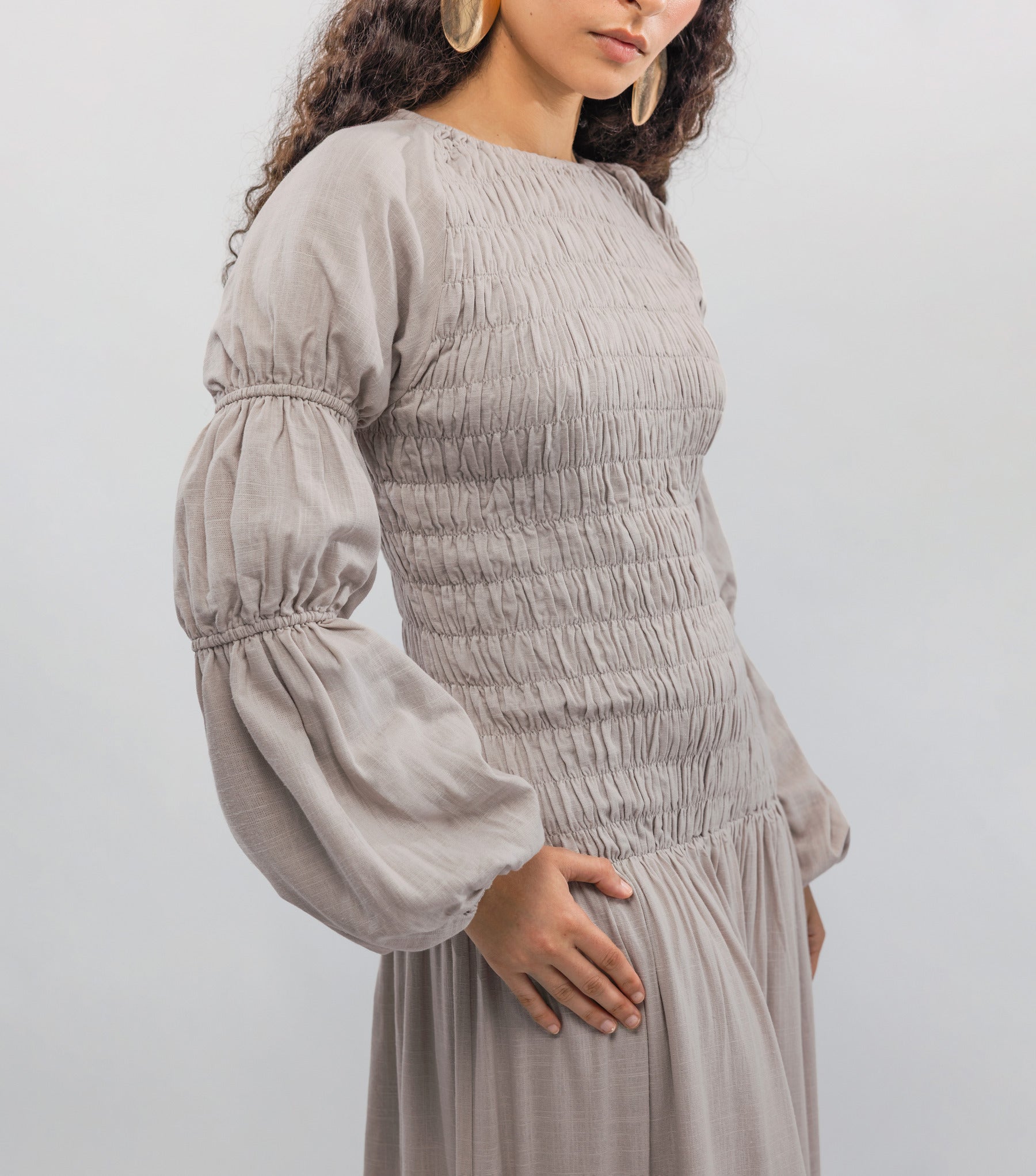 Smocked Bodice Dress in Breathable Linen | VELA Vela Smocked Bodice Dress in Breathable Linen | VELA Vela