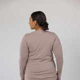Mock Neck Top Taupe