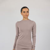 Mock Neck Top Taupe