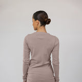 Mock Neck Top Taupe