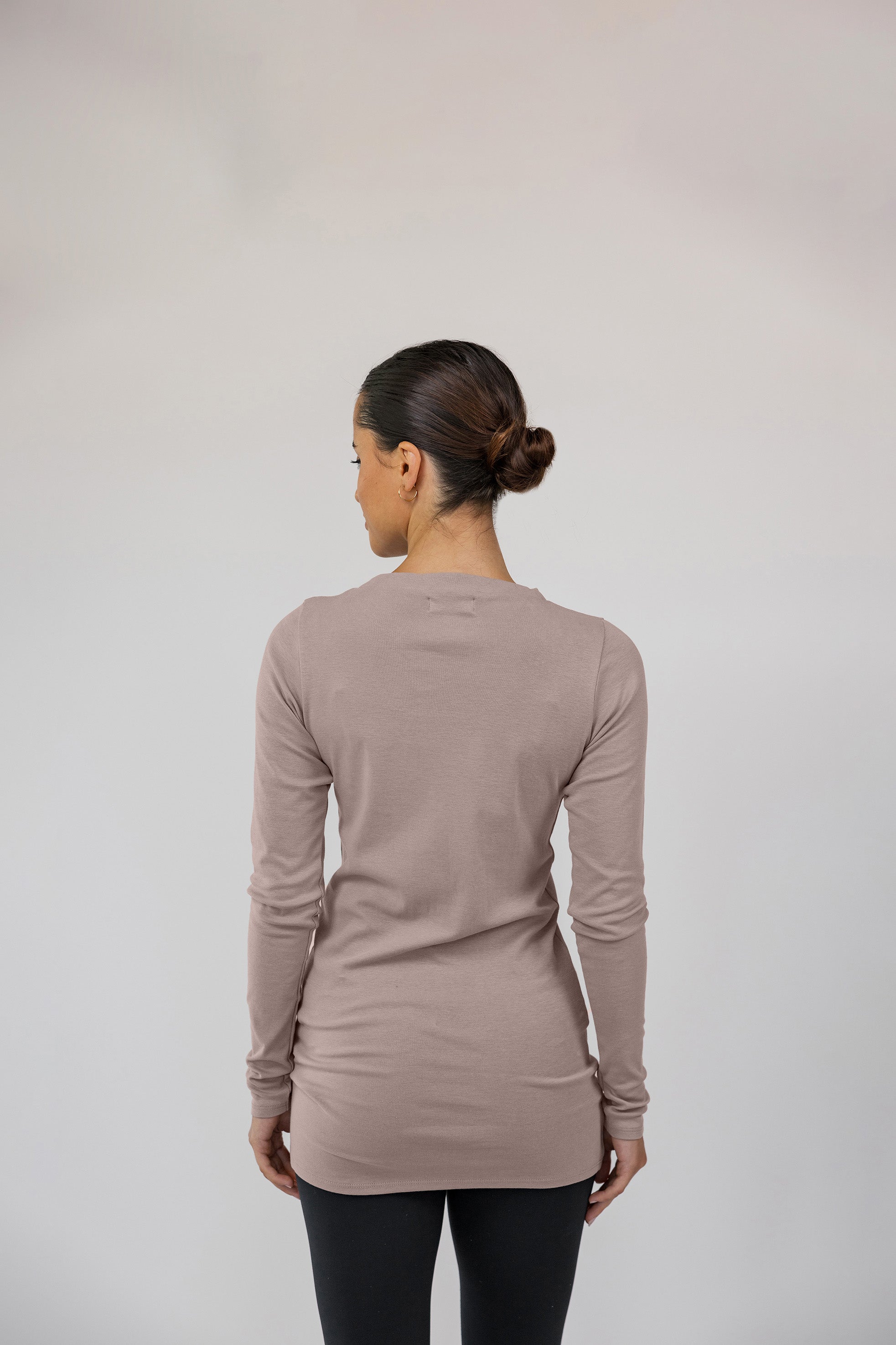 Mock Neck Top Taupe - Image 7