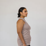 Mock Neck Tank Taupe