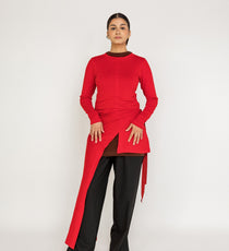 Loose-fit top designed for layering, with a flowing high-low silhouette