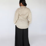 Sculpted Button Up Beige