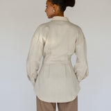 Sculpted Button Up Beige