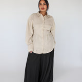 Sculpted Button Up Beige