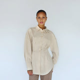 Sculpted Button Up Beige