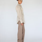 Sculpted Button Up Beige