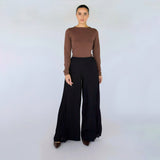 Pleated Self Contrast Pant Black