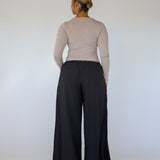 Pleated Self Contrast Pant Black