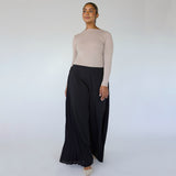 Pleated Self Contrast Pant Black