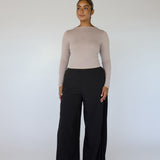 Pleated Self Contrast Pant Black