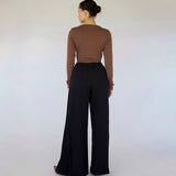 Pleated Self Contrast Pant Black