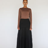 Pleated Drop Waist Skirt Black