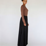 Pleated Drop Waist Skirt Black